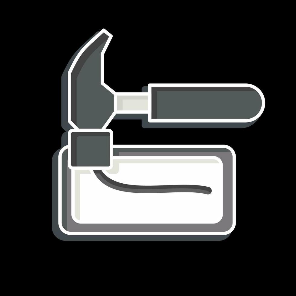 Icon Brick Hammer. related to Construction symbol. glossy style. simple design editable. simple illustration vector