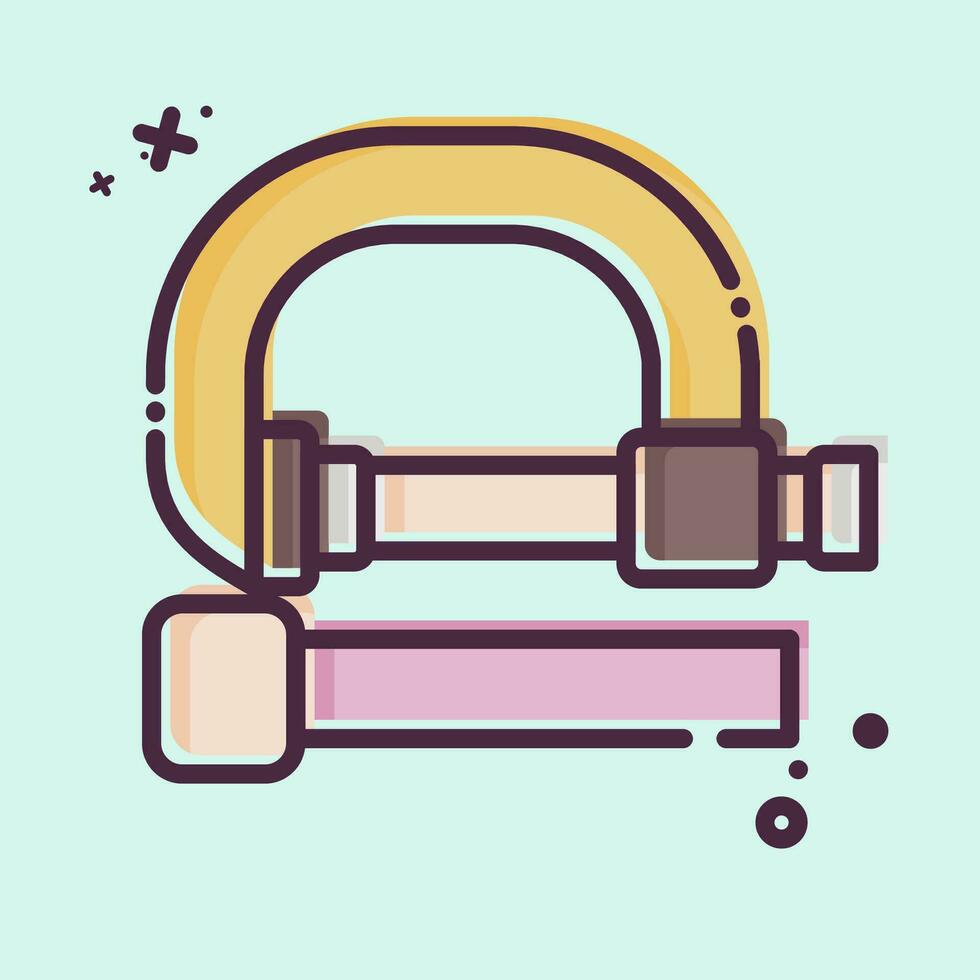 Icon C Clamp. related to Construction symbol. MBE style. simple design editable. simple illustration vector