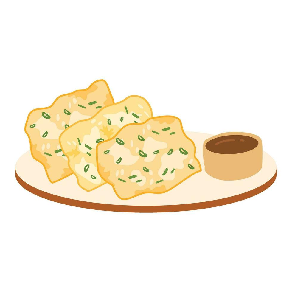 Indonesian Food Plate of Tempe Mendoan vector