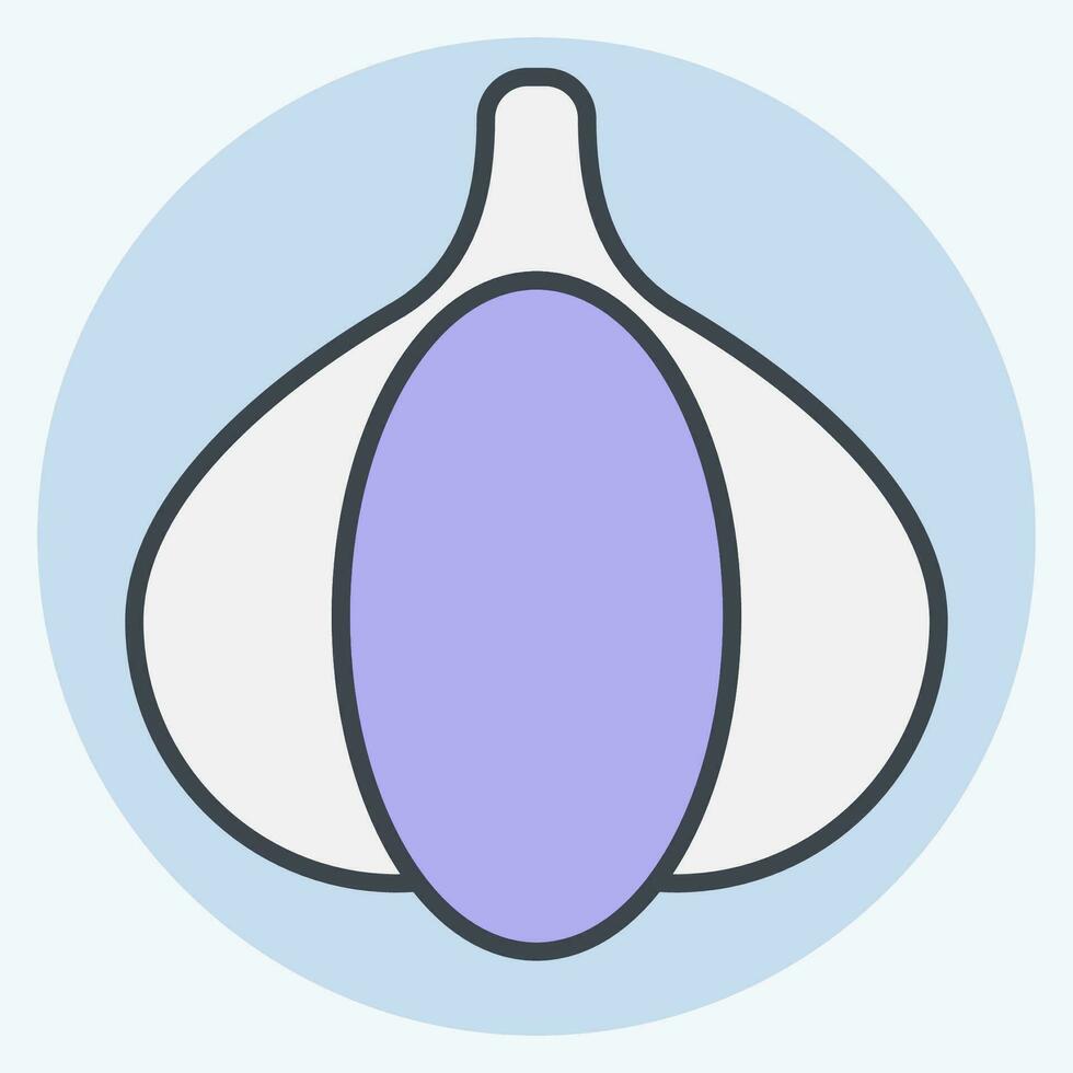 Icon Garlic. related to Herbs and Spices symbol. color mate style. simple design editable. simple illustration vector