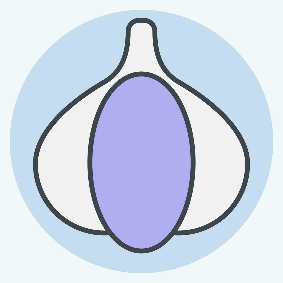 Icon Garlic. related to Herbs and Spices symbol. color mate style. simple design editable. simple illustration vector