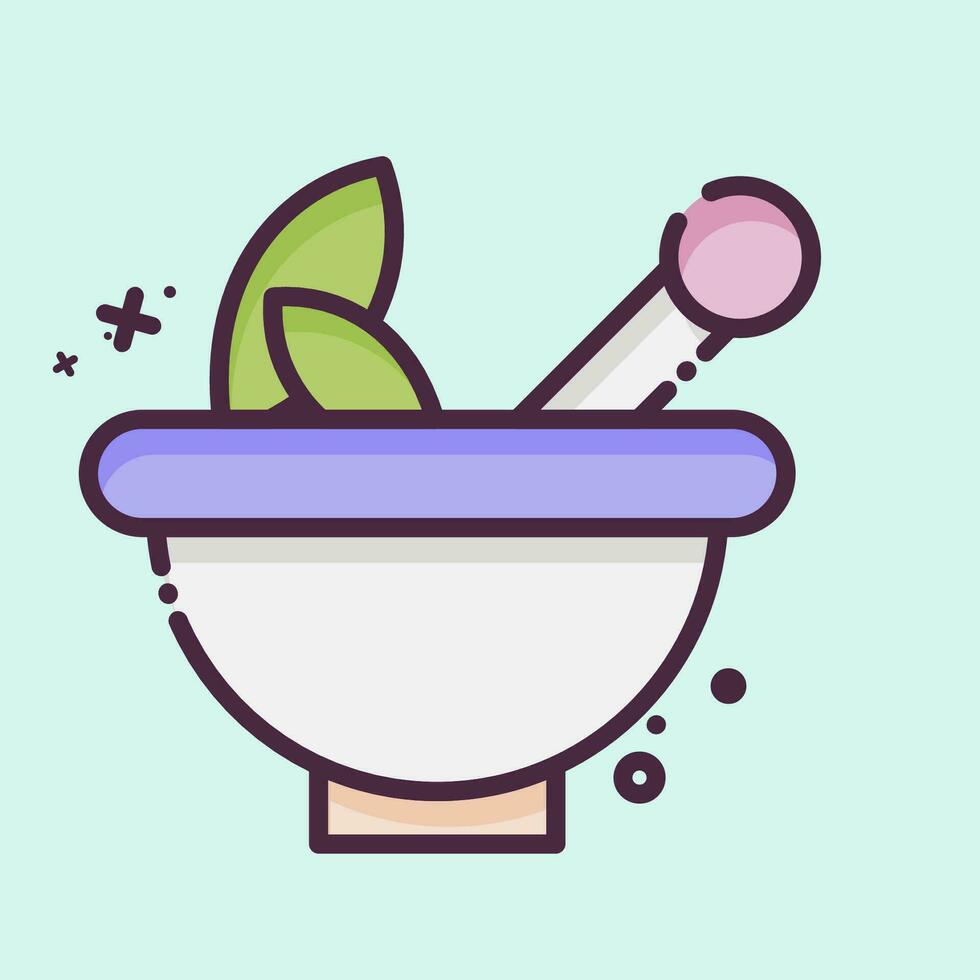 Icon Pestle and Mortar. related to Herbs and Spices symbol. MBE style. simple design editable. simple illustration vector