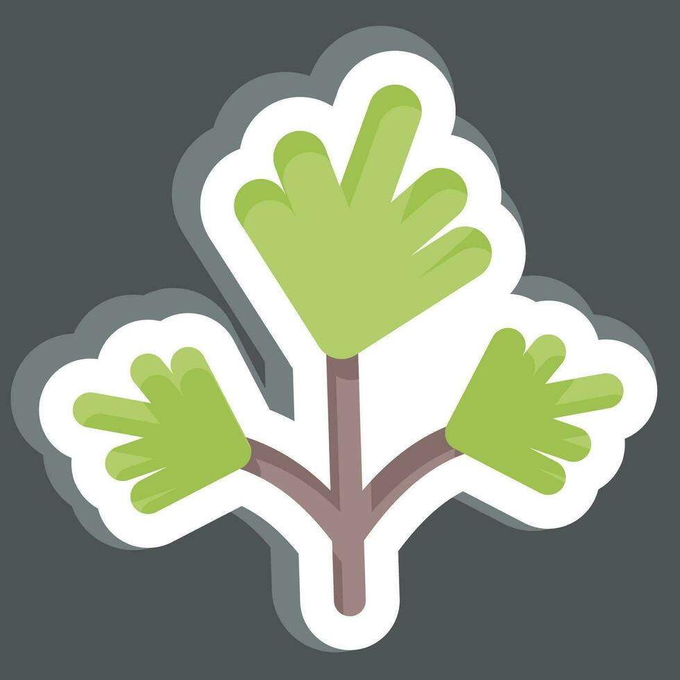 Sticker Parsley. related to Herbs and Spices symbol. simple design editable. simple illustration vector