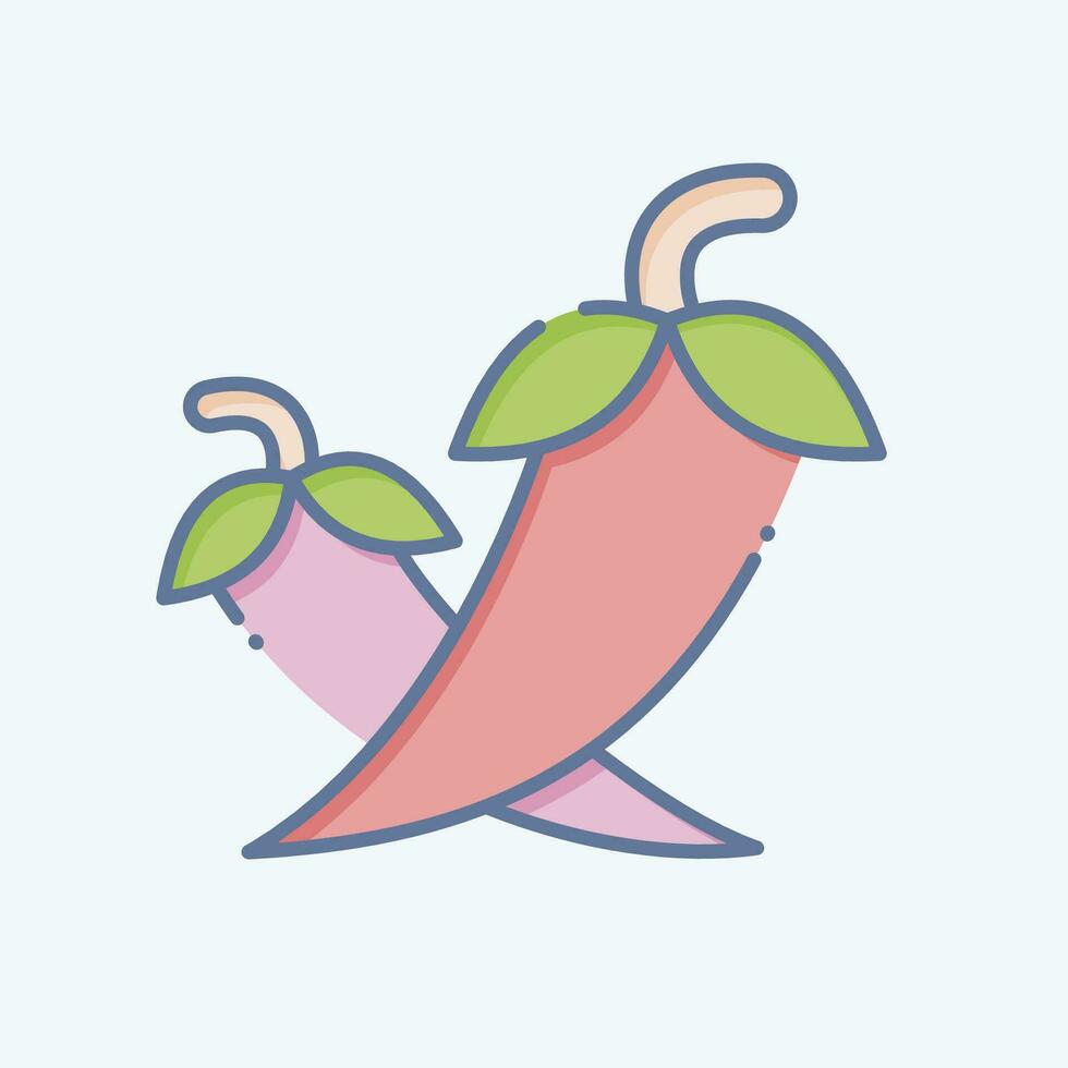 Icon Chili. related to Herbs and Spices symbol. doodle style. simple design editable. simple illustration vector