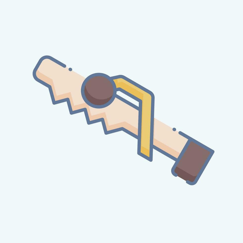 Icon Hand Saw. related to Construction symbol. doodle style. simple design editable. simple illustration vector