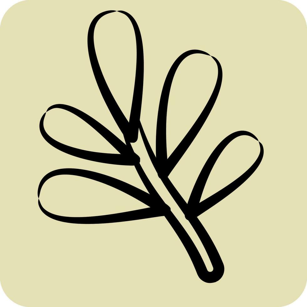 Icon Tarragon. related to Herbs and Spices symbol. hand drawn style. simple design editable. simple illustration vector