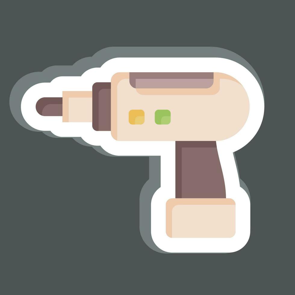 Sticker Hand Drill. related to Construction symbol. simple design editable. simple illustration vector