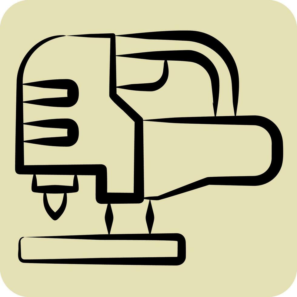 Icon Electric Jigsaw. related to Construction symbol. hand drawn style. simple design editable. simple illustration vector