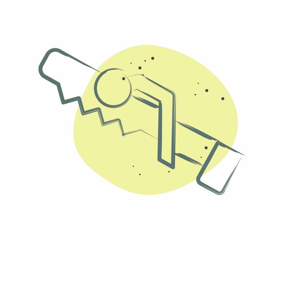 Icon Hand Saw. related to Construction symbol. Color Spot Style. simple design editable. simple illustration vector