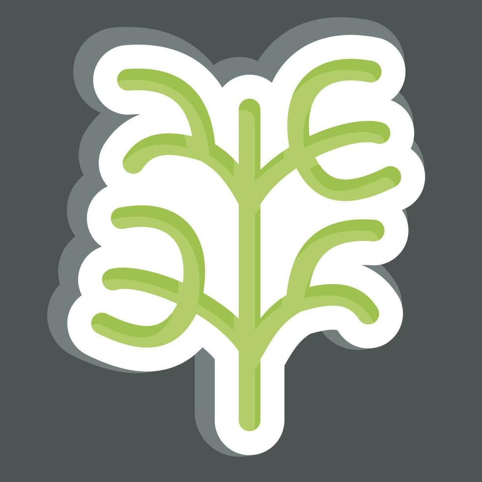 Sticker Dill. related to Herbs and Spices symbol. simple design editable. simple illustration vector