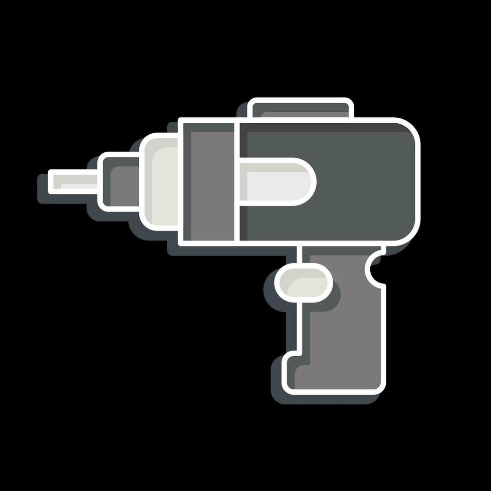 Icon Cordless Drill. related to Construction symbol. glossy style. simple design editable. simple illustration vector