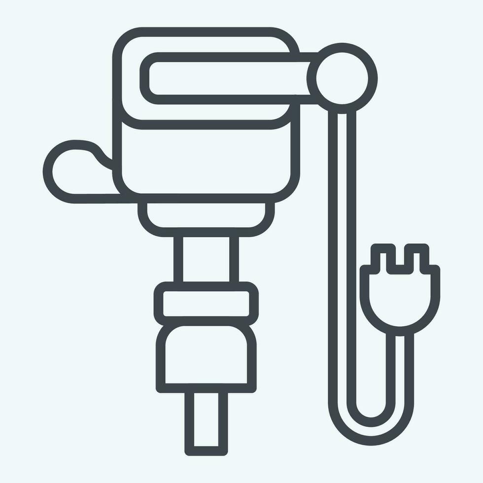 Icon Jack Hammer. related to Construction symbol. line style. simple design editable. simple illustration vector