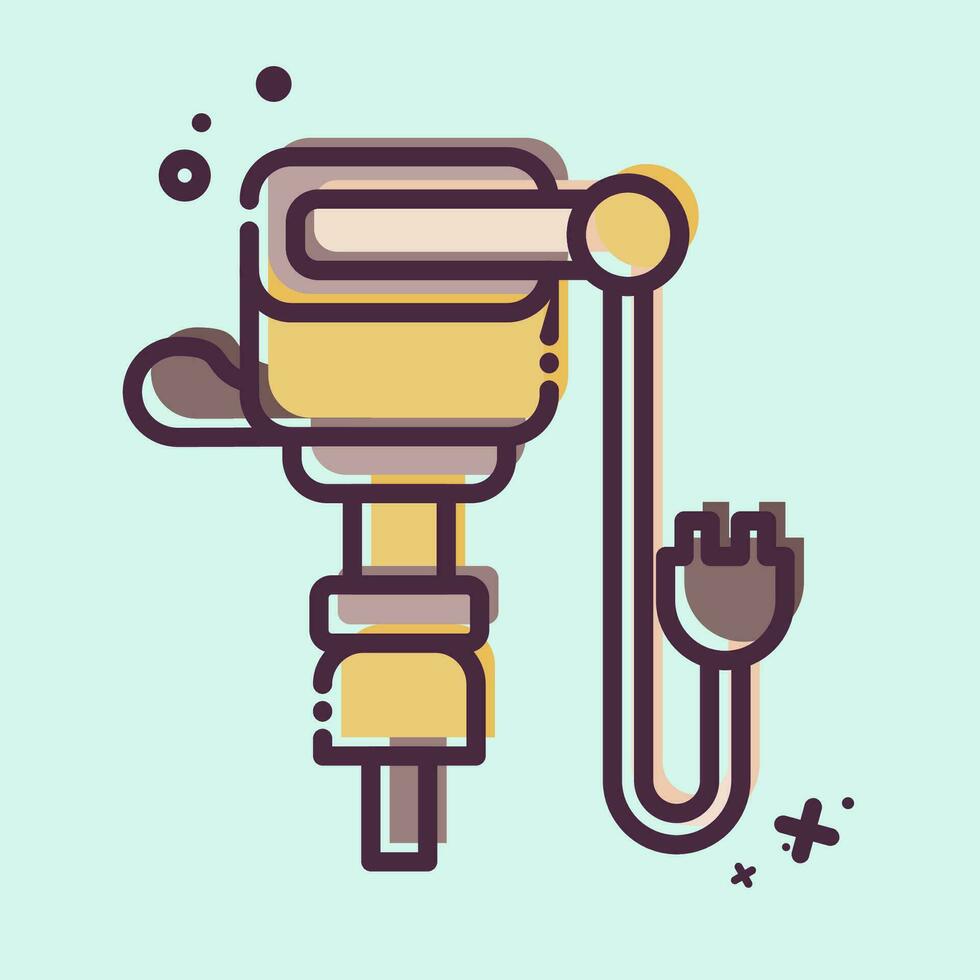 Icon Jack Hammer. related to Construction symbol. MBE style. simple design editable. simple illustration vector