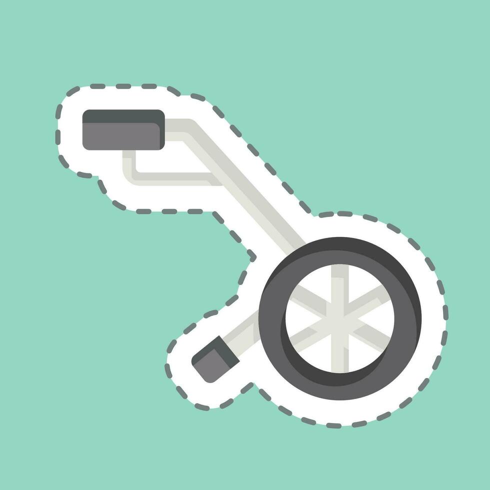 Sticker line cut Measuring Wheel. related to Construction symbol. simple design editable. simple illustration vector
