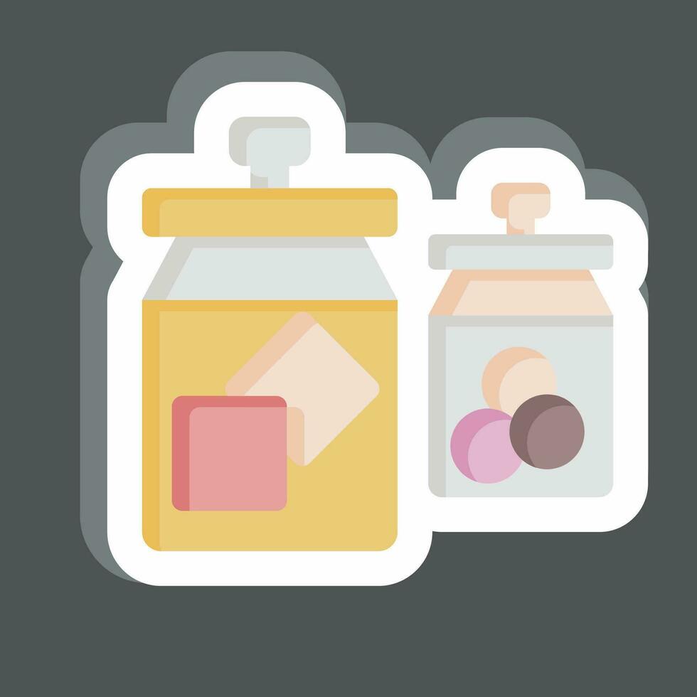 Sticker Canister. related to Backpacker symbol. simple design editable. simple illustration vector