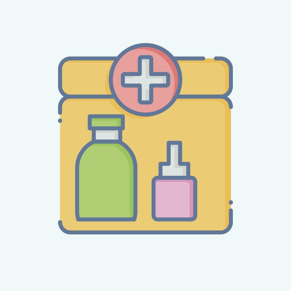 Icon First Aid Kit. related to Backpacker symbol. doodle style. simple design editable. simple illustration vector