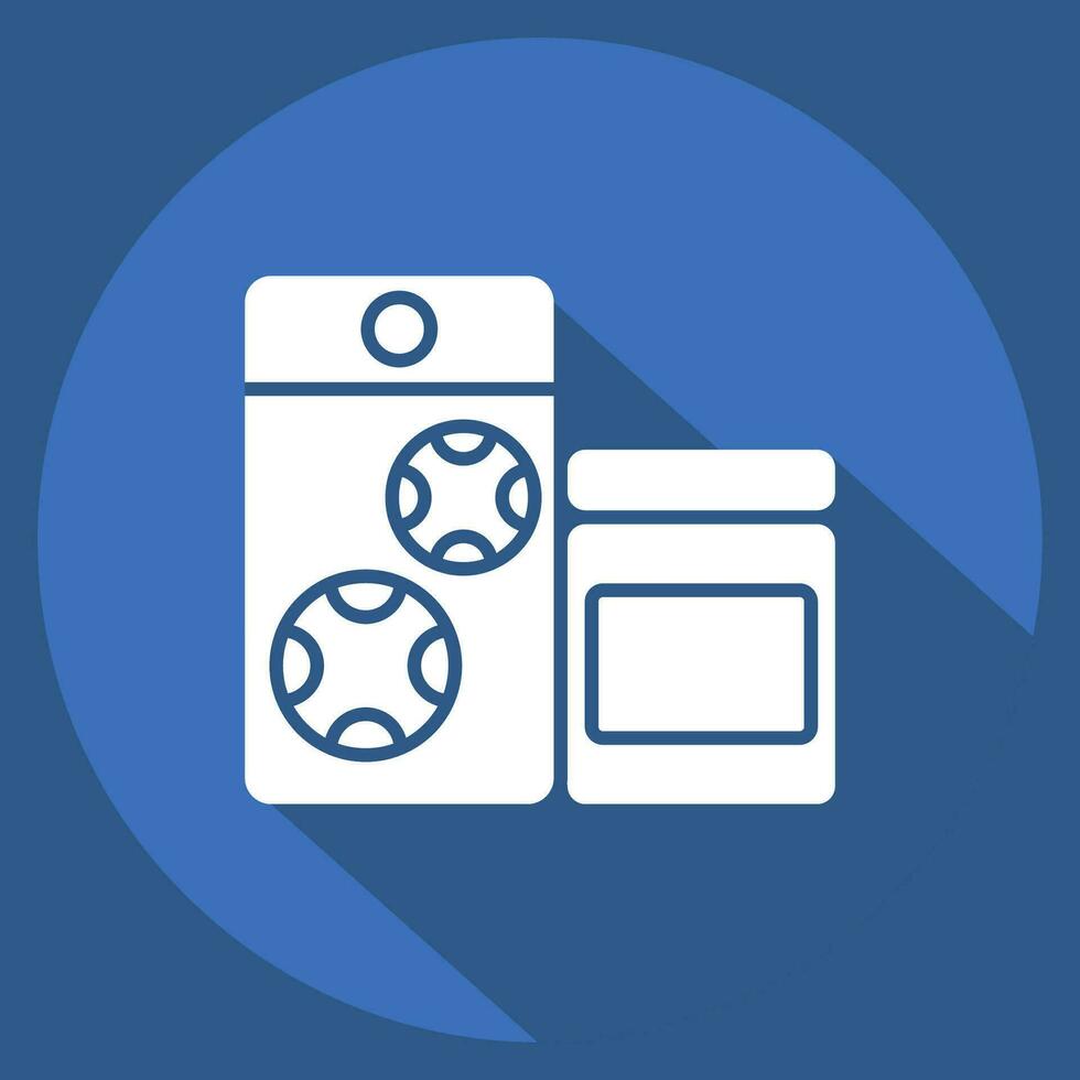 Icon Backpacking Food. related to Backpacker symbol. long shadow style. simple design editable. simple illustration vector