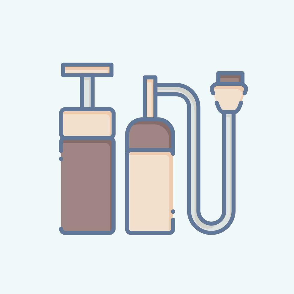 Icon Hand Pump. related to Backpacker symbol. doodle style. simple design editable. simple illustration vector