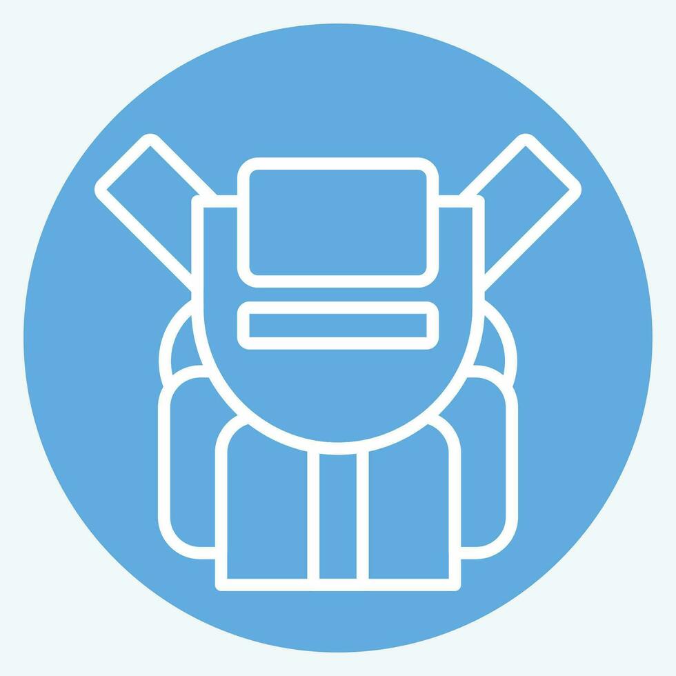 Icon Backpack. related to Backpacker symbol. blue eyes style. simple design editable. simple illustration vector