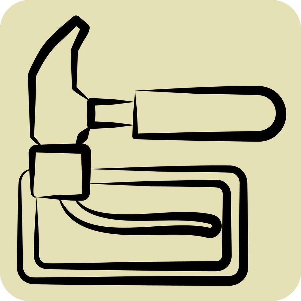Icon Brick Hammer. related to Construction symbol. hand drawn style. simple design editable. simple illustration vector