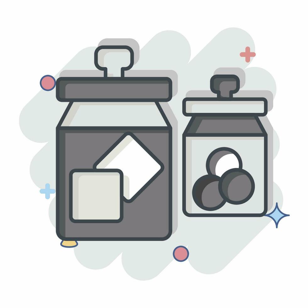 Icon Canister. related to Backpacker symbol. comic style. simple design editable. simple illustration vector