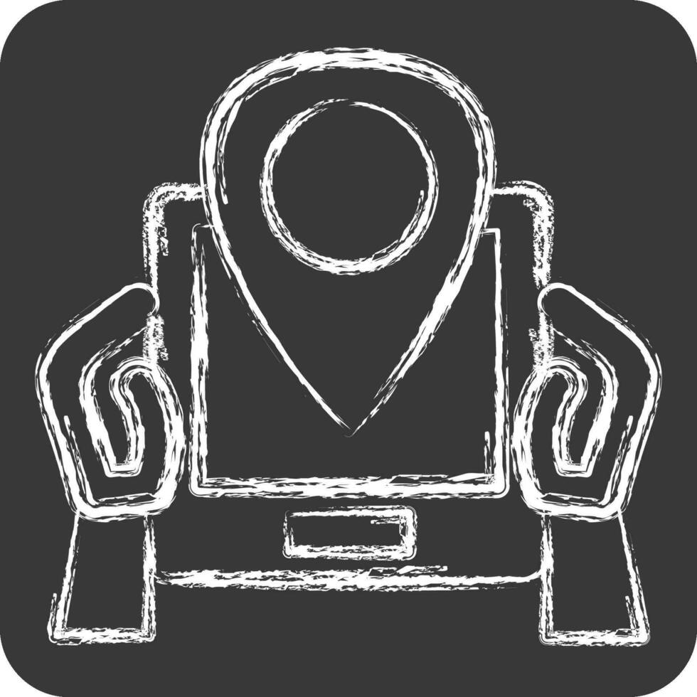 Icon GPS. related to Backpacker symbol. chalk Style. simple design editable. simple illustration vector