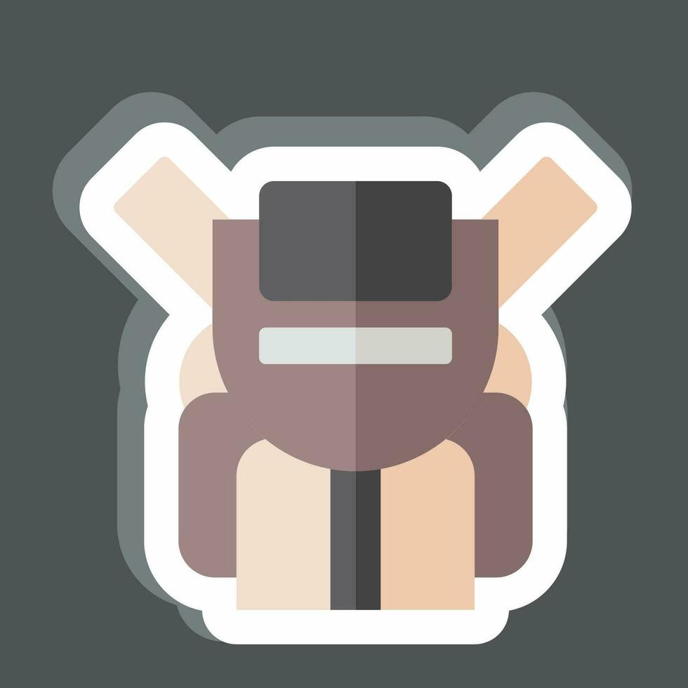 Sticker Backpack. related to Backpacker symbol. simple design editable. simple illustration vector