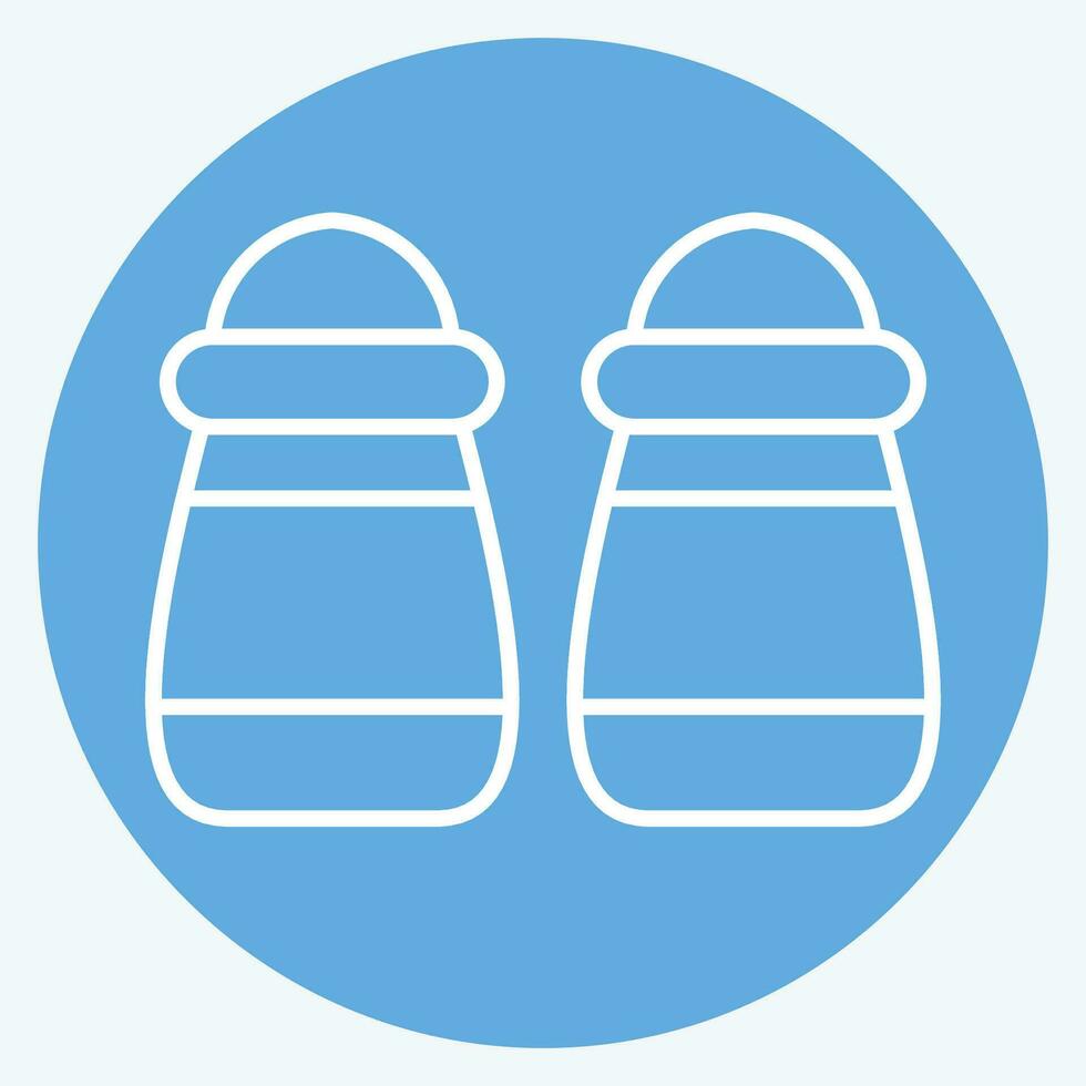 Icon Salt and Pepper. related to Herbs and Spices symbol. blue eyes style. simple design editable. simple illustration vector