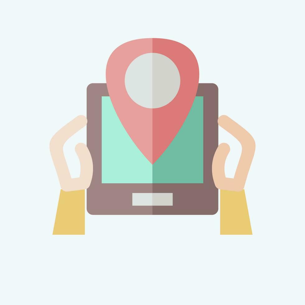 Icon GPS. related to Backpacker symbol. flat style. simple design editable. simple illustration vector