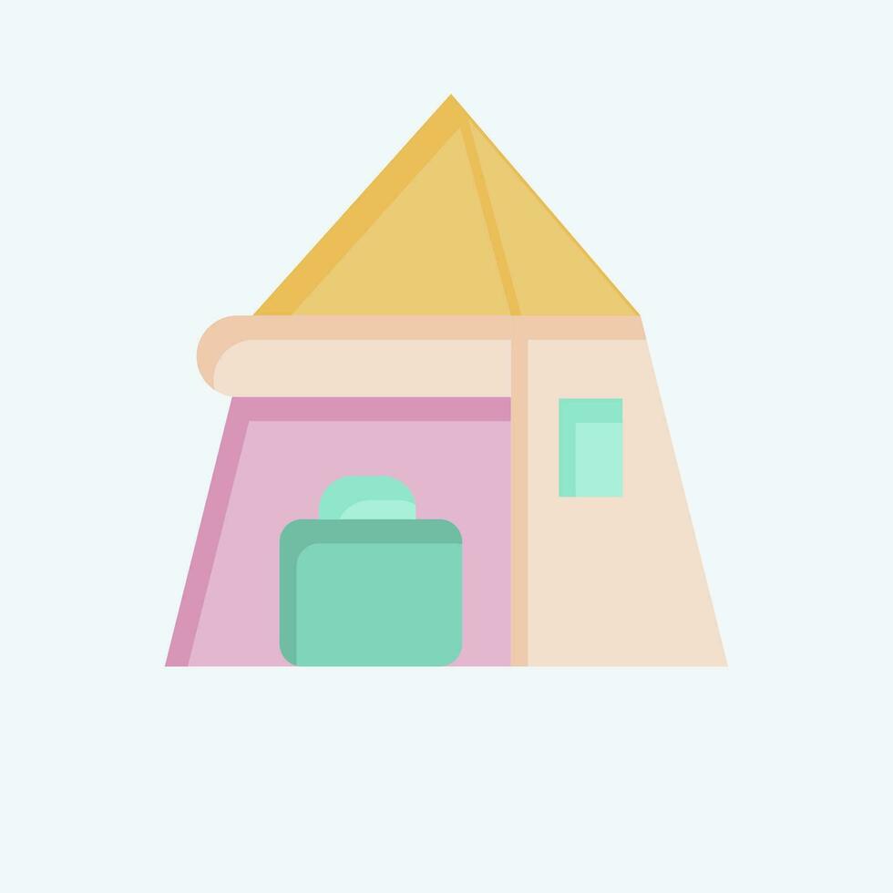 Icon Tent. related to Backpacker symbol. flat style. simple design editable. simple illustration vector