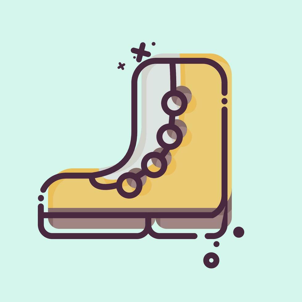 icono excursionismo botas. relacionado a mochilero símbolo. mbe estilo. sencillo diseño editable. sencillo ilustración vector