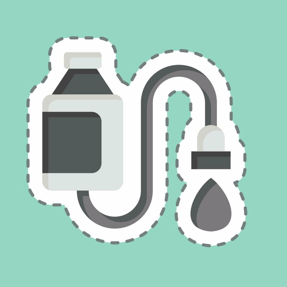 Sticker line cut Water Filter. related to Backpacker symbol. simple design editable. simple illustration vector
