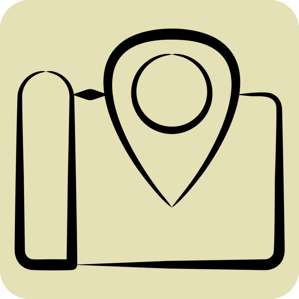 Icon Map. related to Backpacker symbol. hand drawn style. simple design editable. simple illustration vector