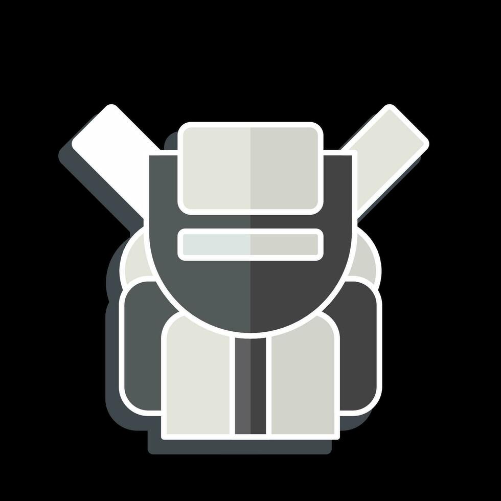 Icon Backpack. related to Backpacker symbol. glossy style. simple design editable. simple illustration vector