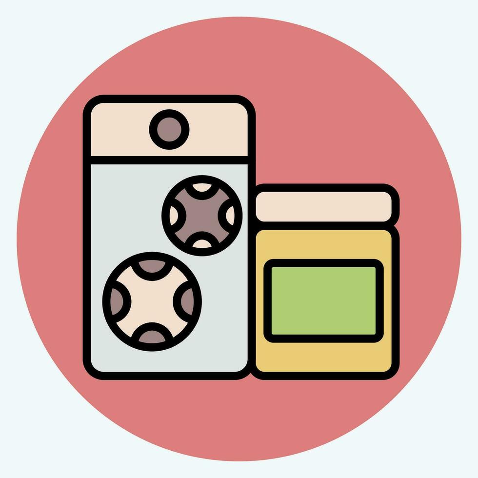Icon Backpacking Food. related to Backpacker symbol. color mate style. simple design editable. simple illustration vector