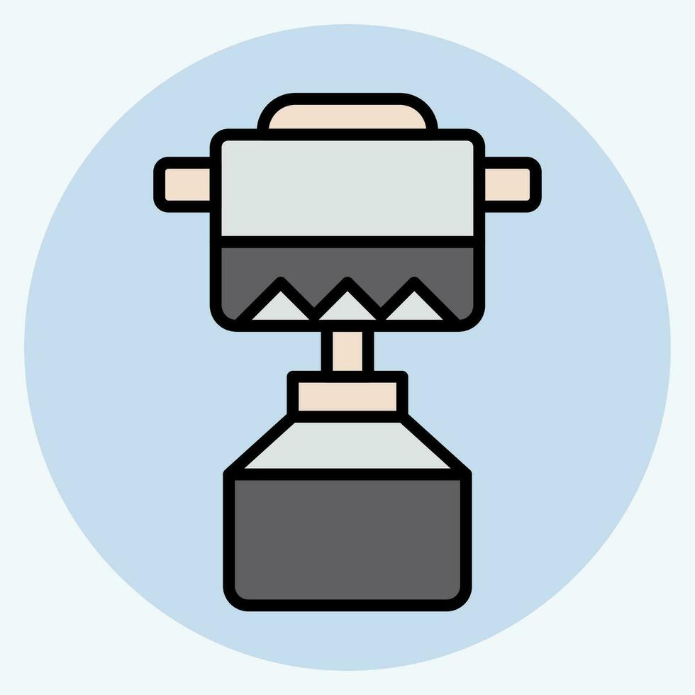 Icon Backpacking Stove. related to Backpacker symbol. color mate style. simple design editable. simple illustration vector