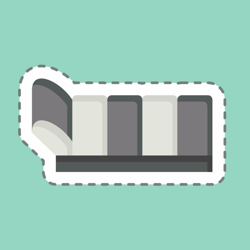 Sticker line cut Sleeping Bed. related to Backpacker symbol. simple design editable. simple illustration vector