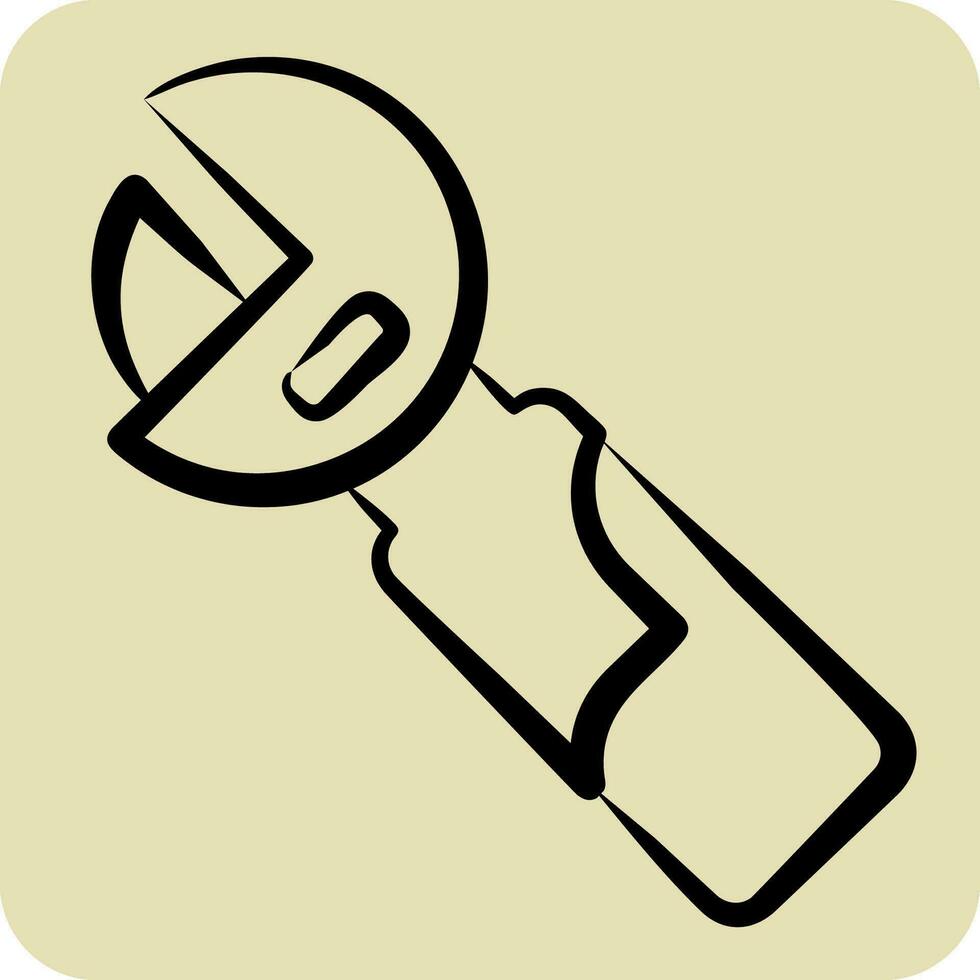 Icon Adjustable Wrench. related to Construction symbol. hand drawn style. simple design editable. simple illustration vector