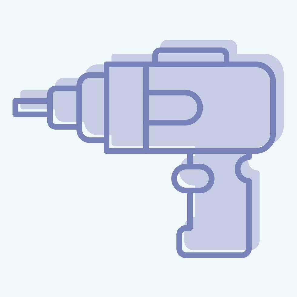 Icon Cordless Drill. related to Construction symbol. two tone style. simple design editable. simple illustration vector