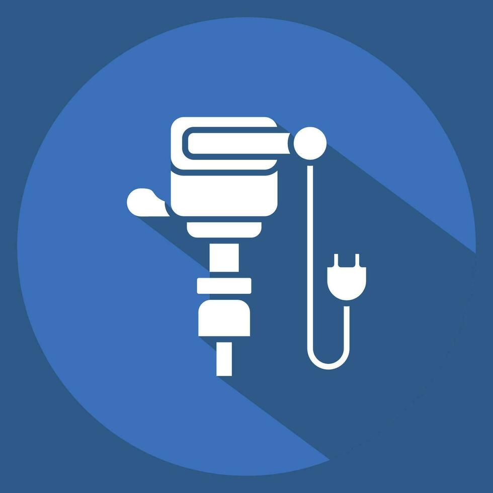 Icon Jack Hammer. related to Construction symbol. long shadow style. simple design editable. simple illustration vector