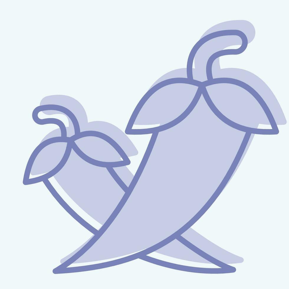 Icon Chili. related to Herbs and Spices symbol. two tone style. simple design editable. simple illustration vector