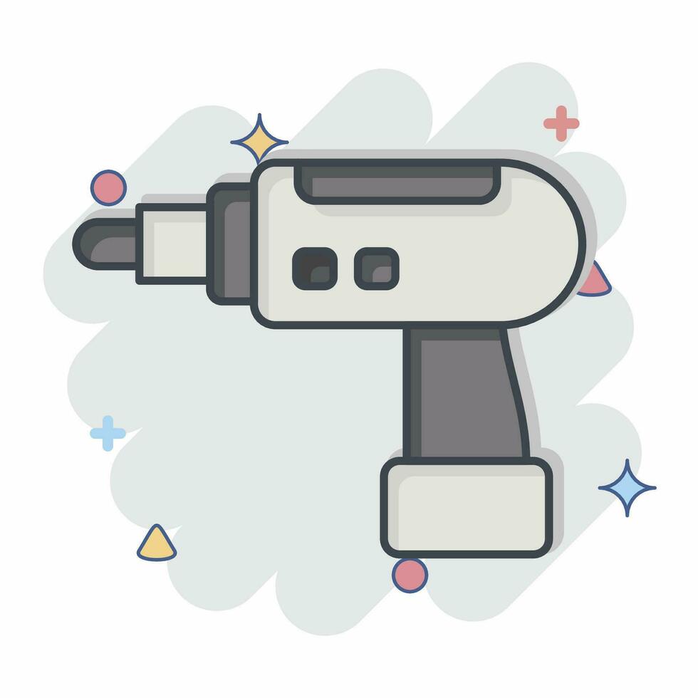 Icon Hand Drill. related to Construction symbol. comic style. simple design editable. simple illustration vector