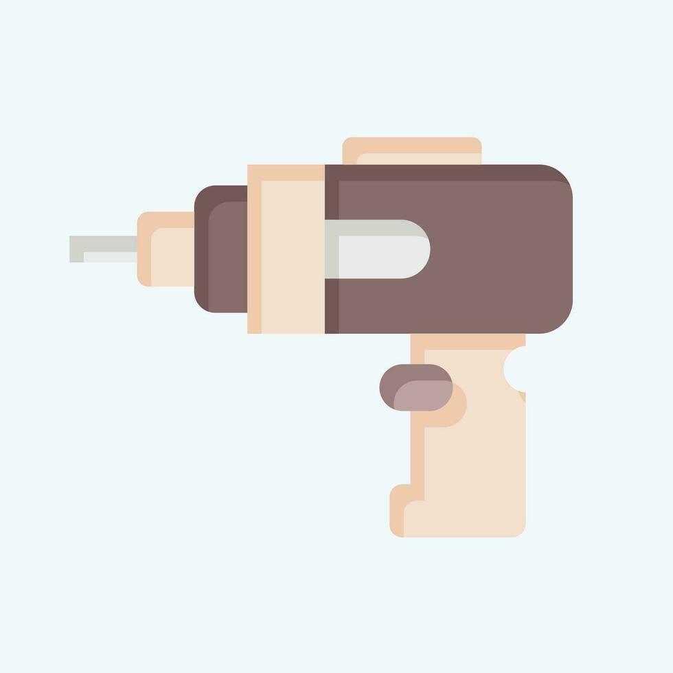 Icon Cordless Drill. related to Construction symbol. flat style. simple design editable. simple illustration vector