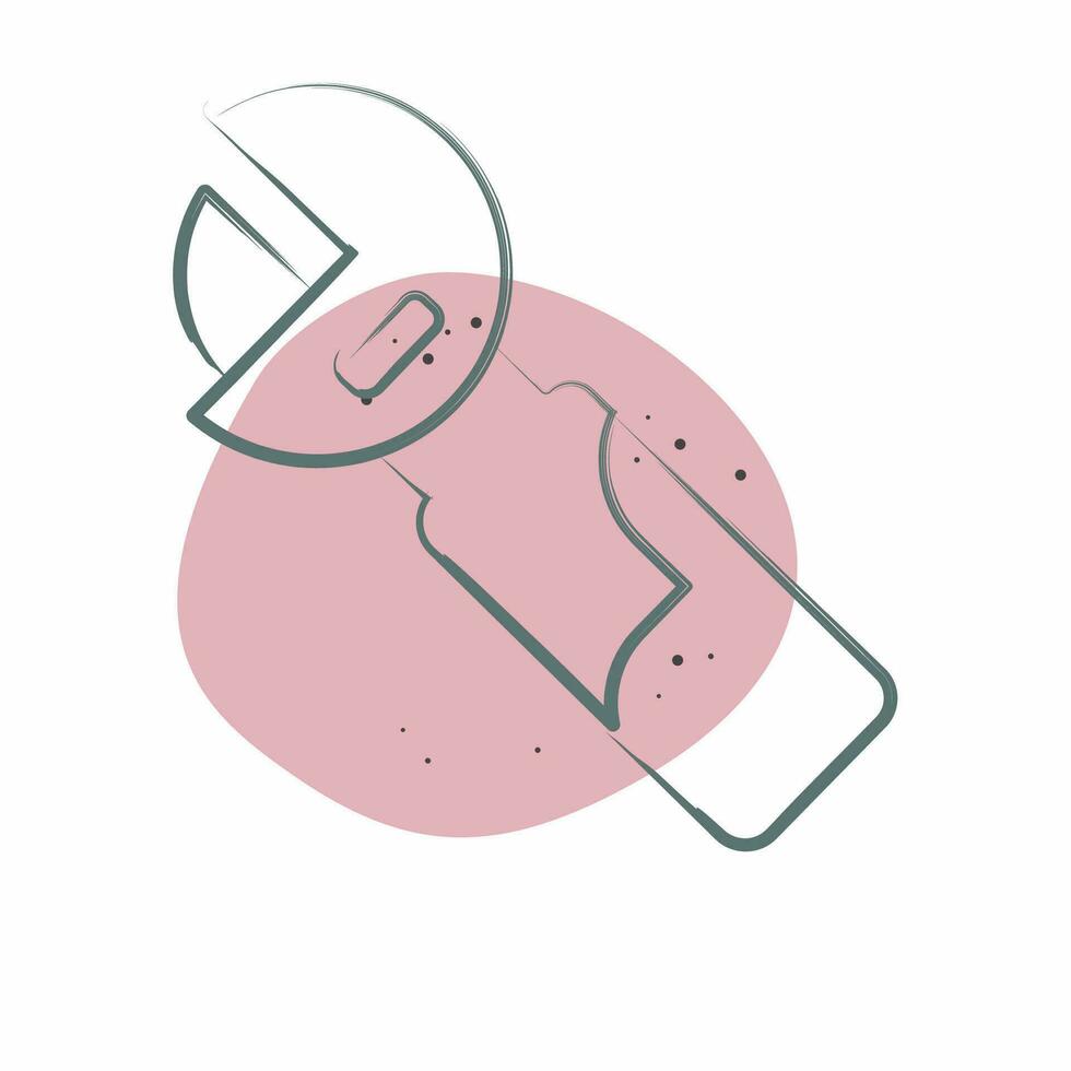 Icon Adjustable Wrench. related to Construction symbol. Color Spot Style. simple design editable. simple illustration vector