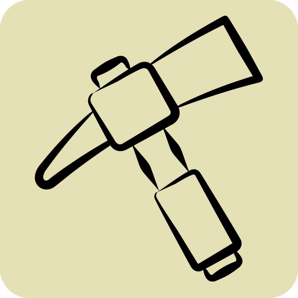 Icon Pick axe. related to Construction symbol. hand drawn style. simple design editable. simple illustration vector