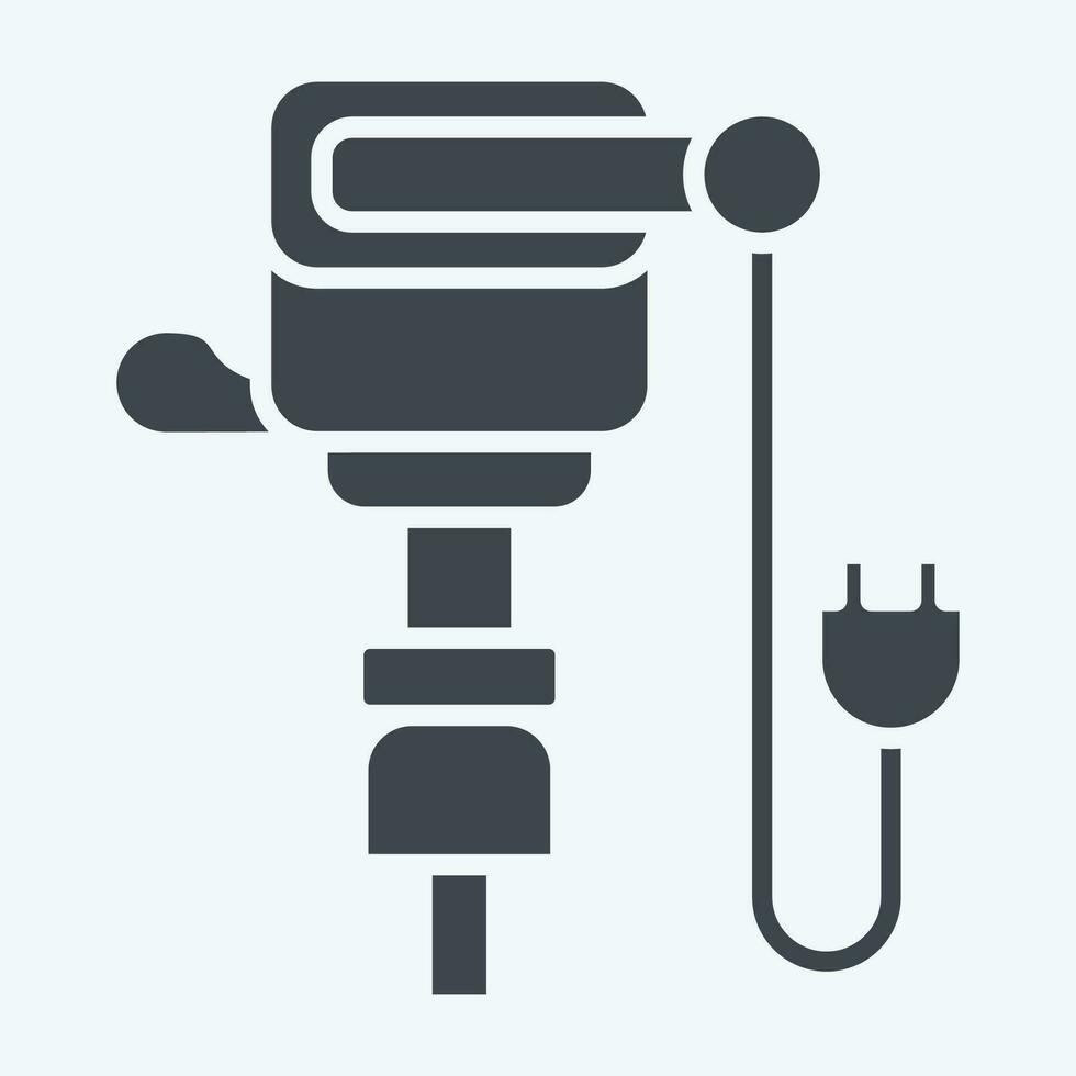 Icon Jack Hammer. related to Construction symbol. glyph style. simple design editable. simple illustration vector