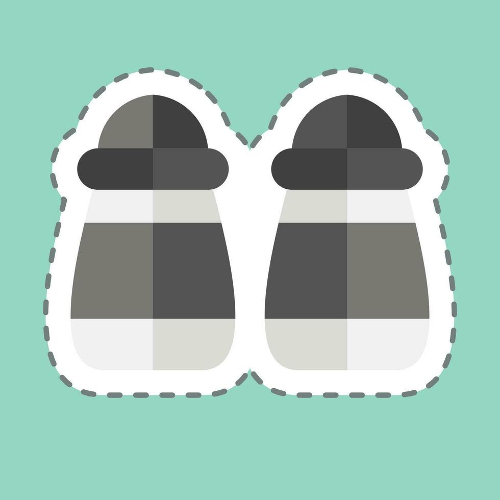 Sticker line cut Salt and Pepper. related to Herbs and Spices symbol. simple design editable. simple illustration vector
