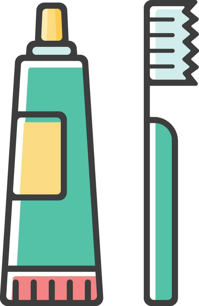 toothpaste toothbrush  illustration design, art and creativity vector