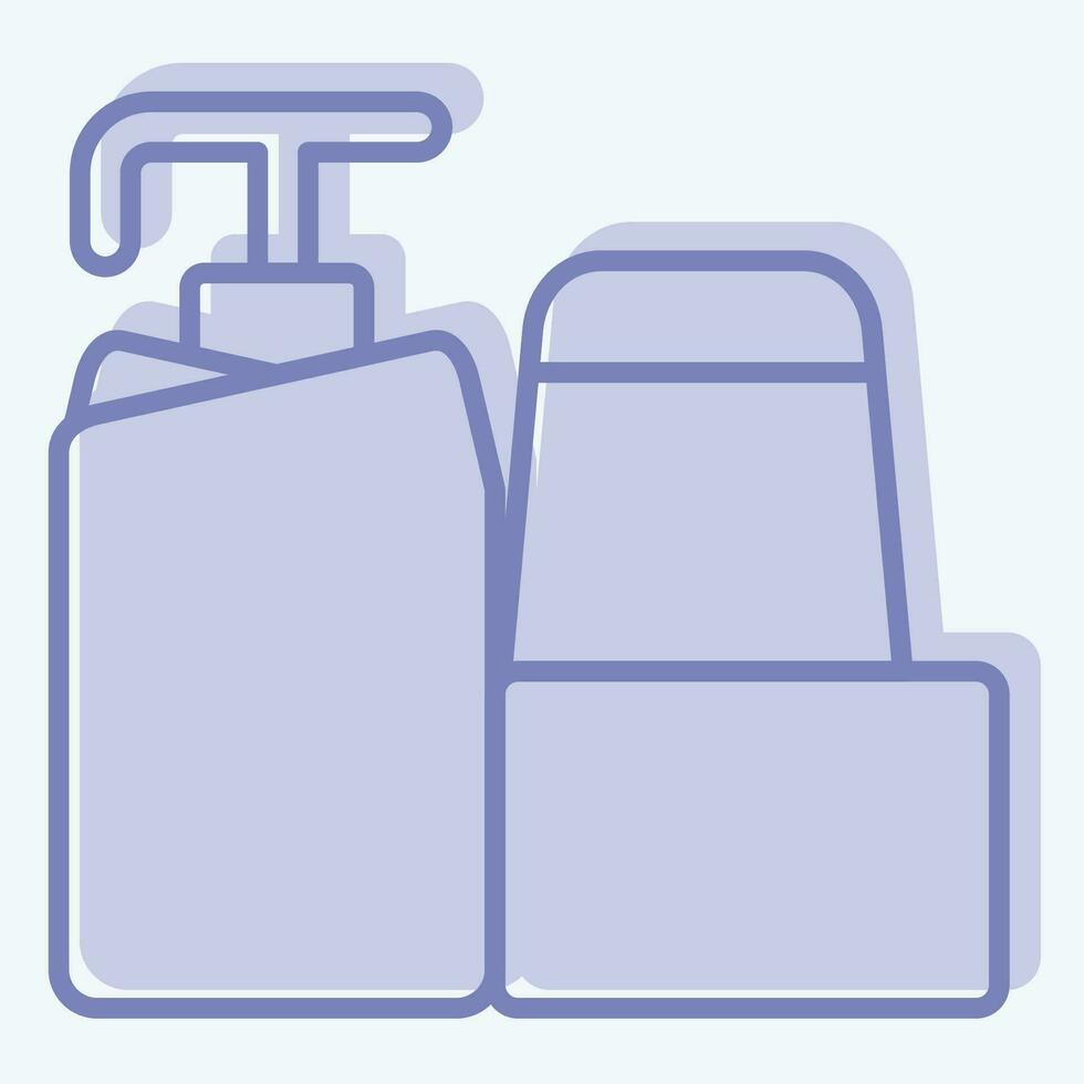 Icon Hygiene Items. related to Backpacker symbol. two tone style. simple design editable. simple illustration vector