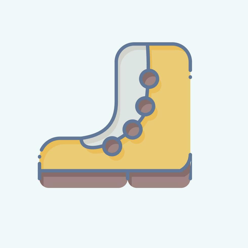 icono excursionismo botas. relacionado a mochilero símbolo. garabatear estilo. sencillo diseño editable. sencillo ilustración vector
